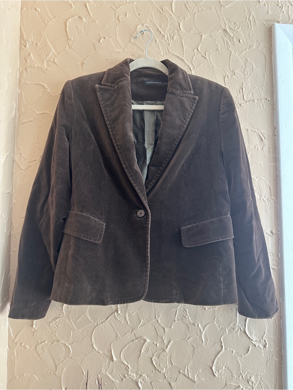 Valerie Stevens Chocolate Velvet Blazer